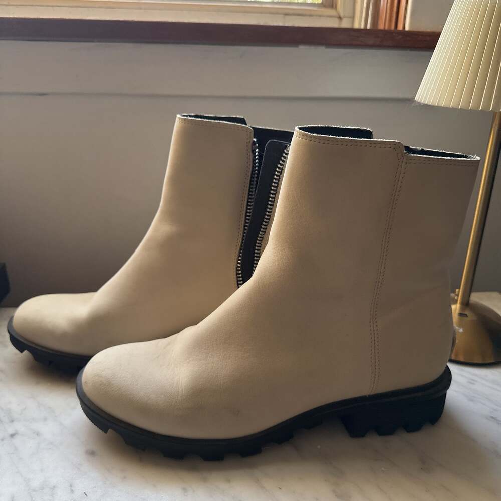 Sorel Phoenix Zip White Leather Waterproof Boots